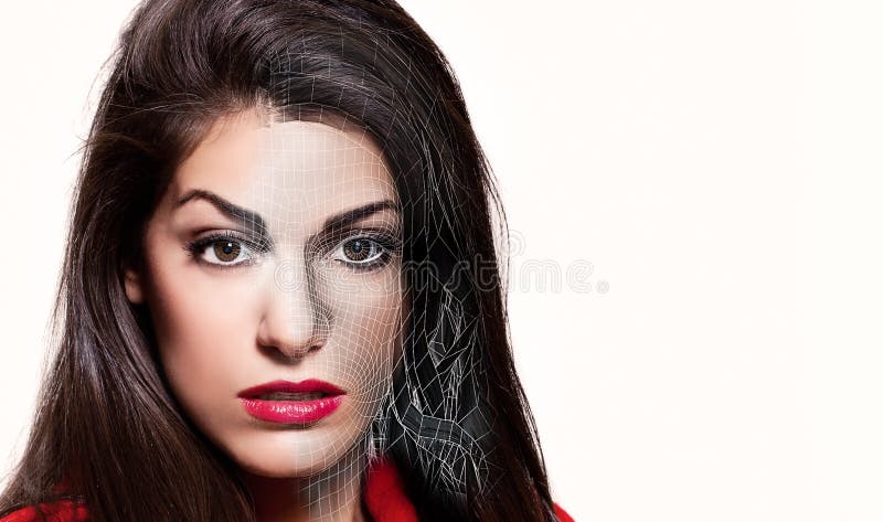 Gezicht van Mooie 3D Jonge Vrouw royalty-vrije stock foto's Gezicht van Mooie 3D Jonge Vrouw royalty-vrije stock foto's