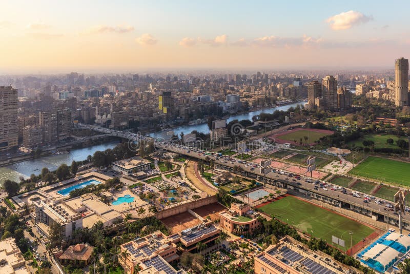 Gezira Island in the Centre of Cairo and the Nile, Egypt Stock Image