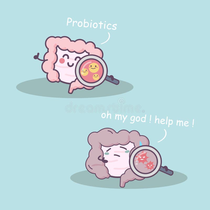 Gezondheidsdarm versus unhealthdarm stock illustratie Gezondheidsdarm versus unhealthdarm stock illustratie