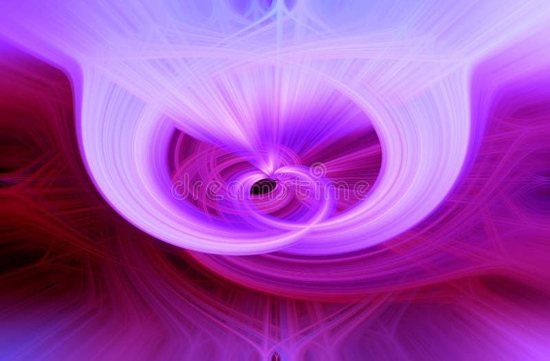 Beautiful abstract intertwined 3d fibers forming an ornament out of various symmetrical shapes with a vortex in the middle. Purple, pink, red, and blue colors. Illustration. Beautiful abstract intertwined 3d fibers forming an ornament out of various symmetrical shapes with a vortex in the middle. Purple, pink, red, and blue colors. Illustration