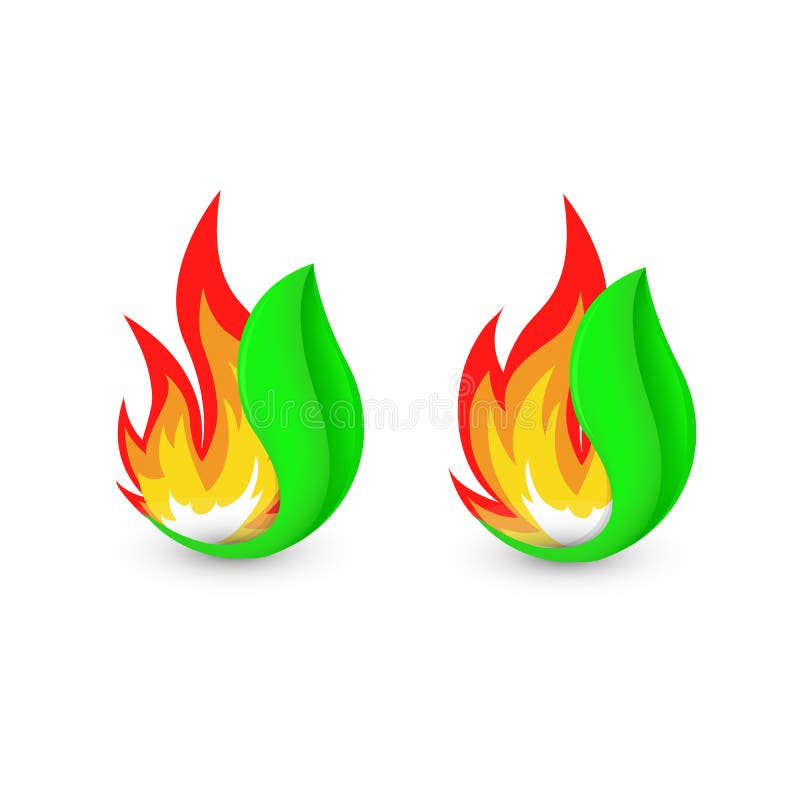 Geïsoleerd abstract brandembleem Vlam in blad logotype Bushfirepictogram royalty-vrije illustratie Geïsoleerd abstract brandembleem Vlam in blad logotype Bushfirepictogram royalty-vrije illustratie