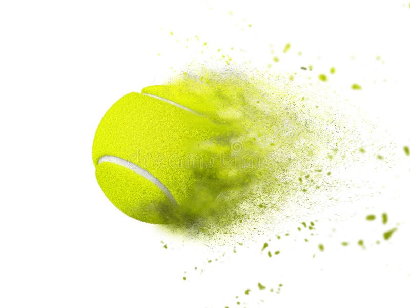 Geïsoleerd de snelheidseffect van de tennisbal op wit