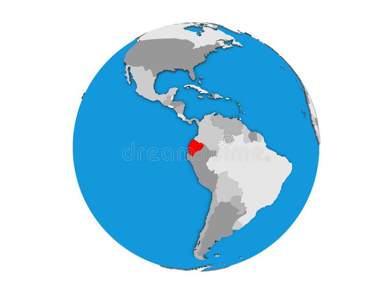 Geïsoleerd Ecuador op 3D bol vector illustratie