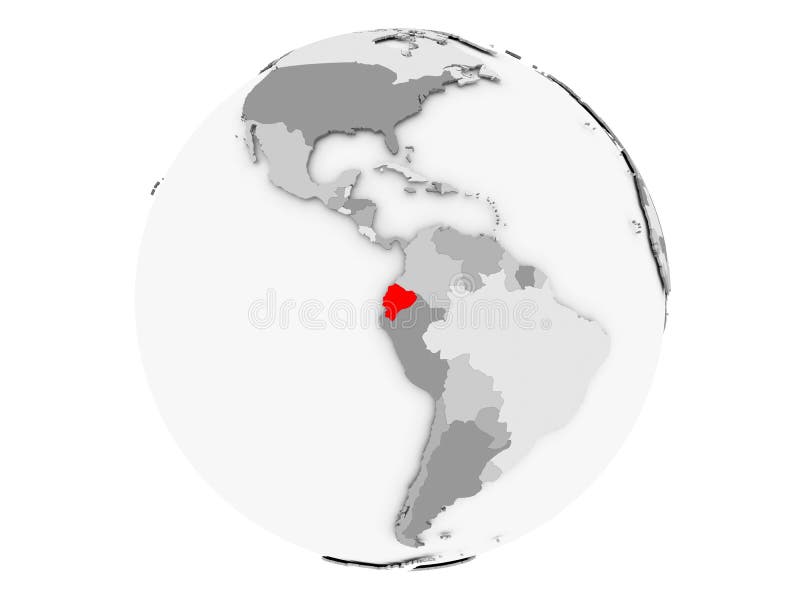 Geïsoleerd Ecuador op grijze bol vector illustratie