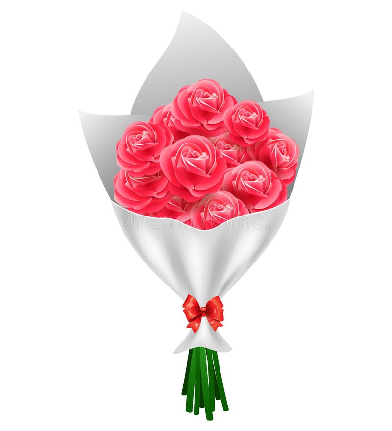 Geïsoleerde boeket van de dag het Rode rozen van Valentine ` s