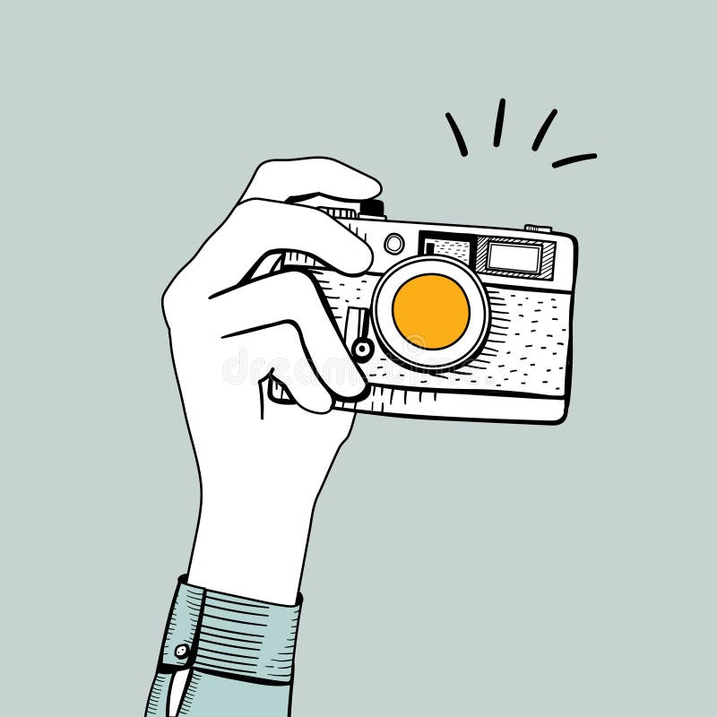 Geïsoleerde illustratie van uitstekende camera stock illustratie