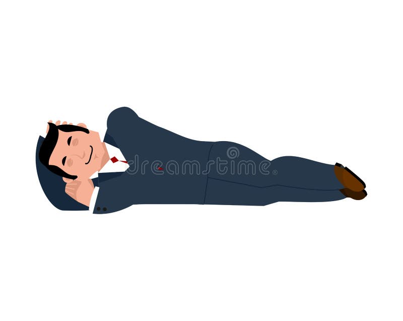 Geïsoleerde zakenmanslaap Chef- in slaap Het leven van het bureau Vector royalty-vrije illustratie Geïsoleerde zakenmanslaap Chef- in slaap Het leven van het bureau Vector royalty-vrije illustratie