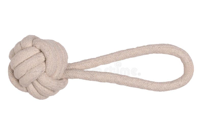 Geïsoleerdeb kabel Close-up van een kabel knote bal Macro De hondstuk speelgoed van de Knotedkabel stock foto Geïsoleerdeb kabel Close-up van een kabel knote bal Macro De hondstuk speelgoed van de Knotedkabel stock foto