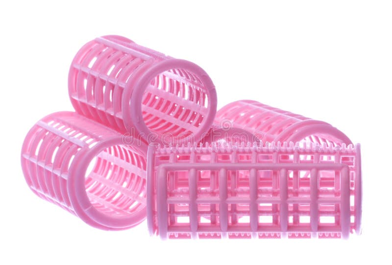 Isolated image of pink hair curlers. Isolated image of pink hair curlers.