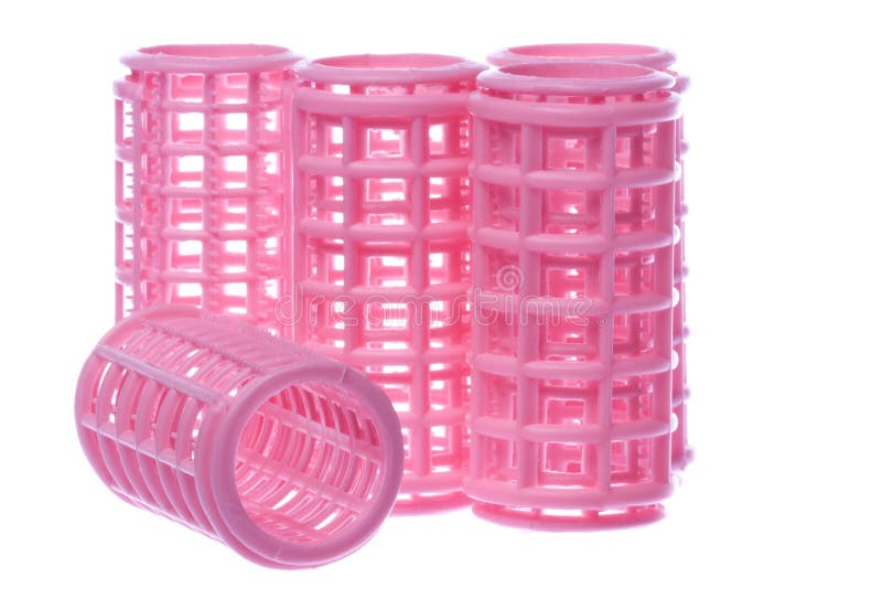 Isolated image of pink hair curlers. Isolated image of pink hair curlers.