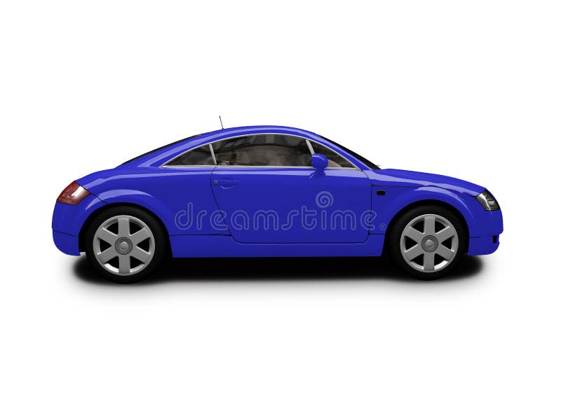 Geïsoleerds blauw auto zijaanzicht royalty-vrije illustratie Geïsoleerds blauw auto zijaanzicht royalty-vrije illustratie