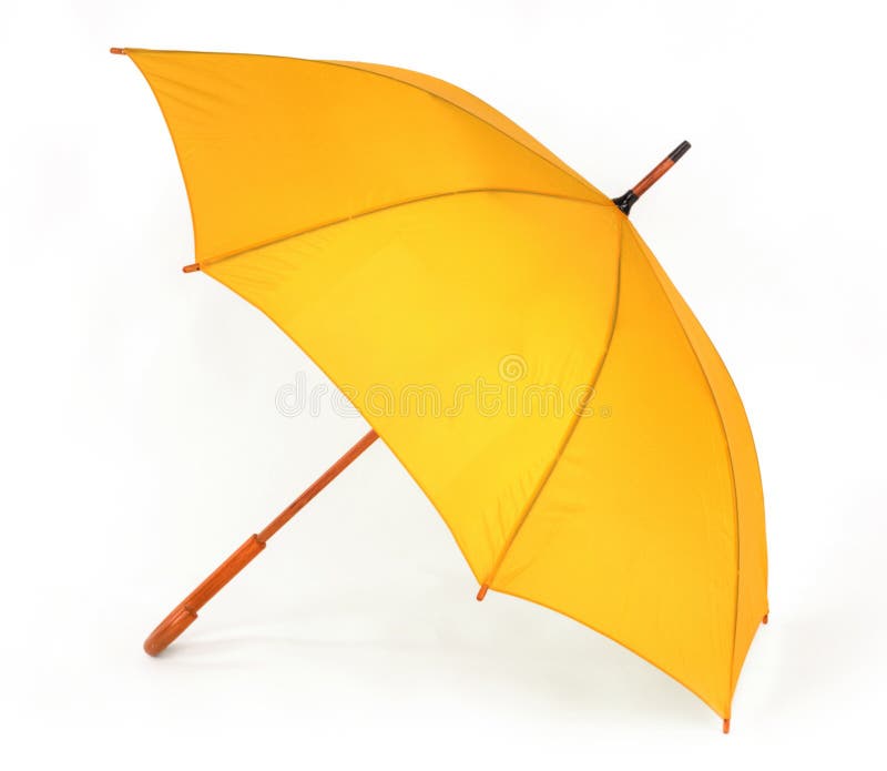 Gelber Regenschirm auf einem weißen Hintergrund stockbilder Gelber Regenschirm auf einem weißen Hintergrund stockbilder