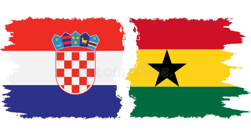Ghana and Croatia grunge flags connection vector vector illustration