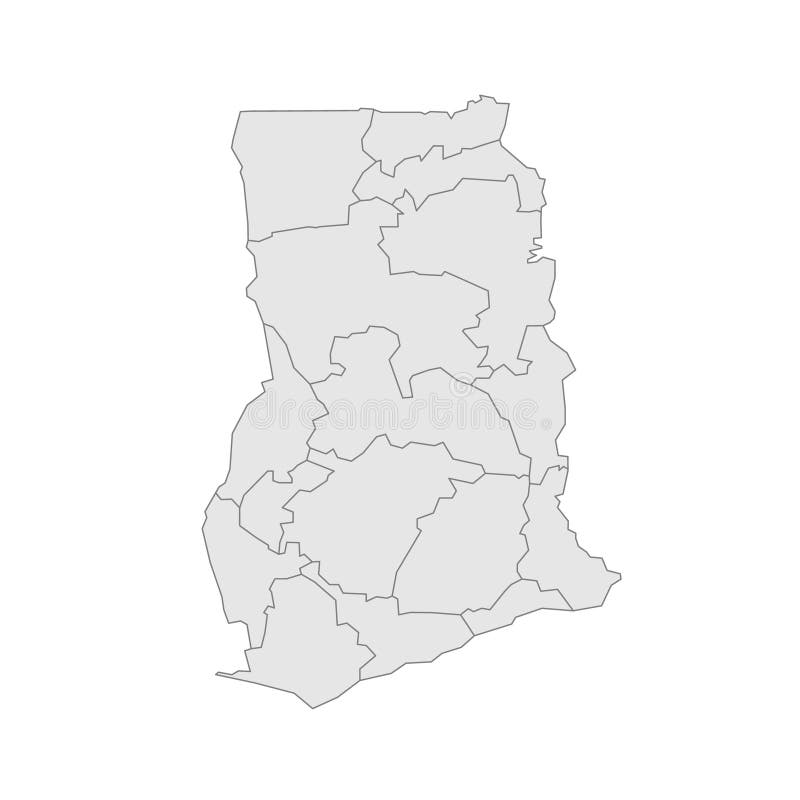 Ghana editable vector political map EPS stock illustration