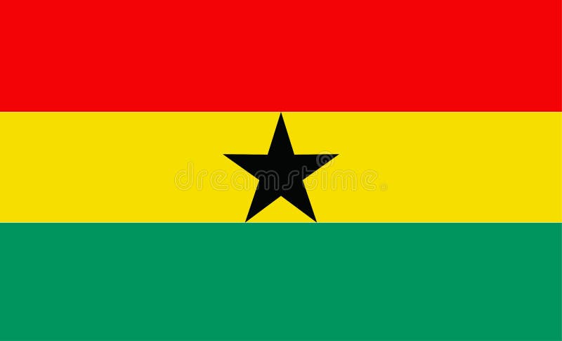 Ghana Flag Design Vector stock illustration