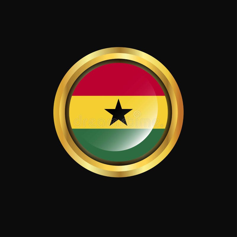 Ghana Flag Golden Button Stock Vector Illustration Of White 131372835