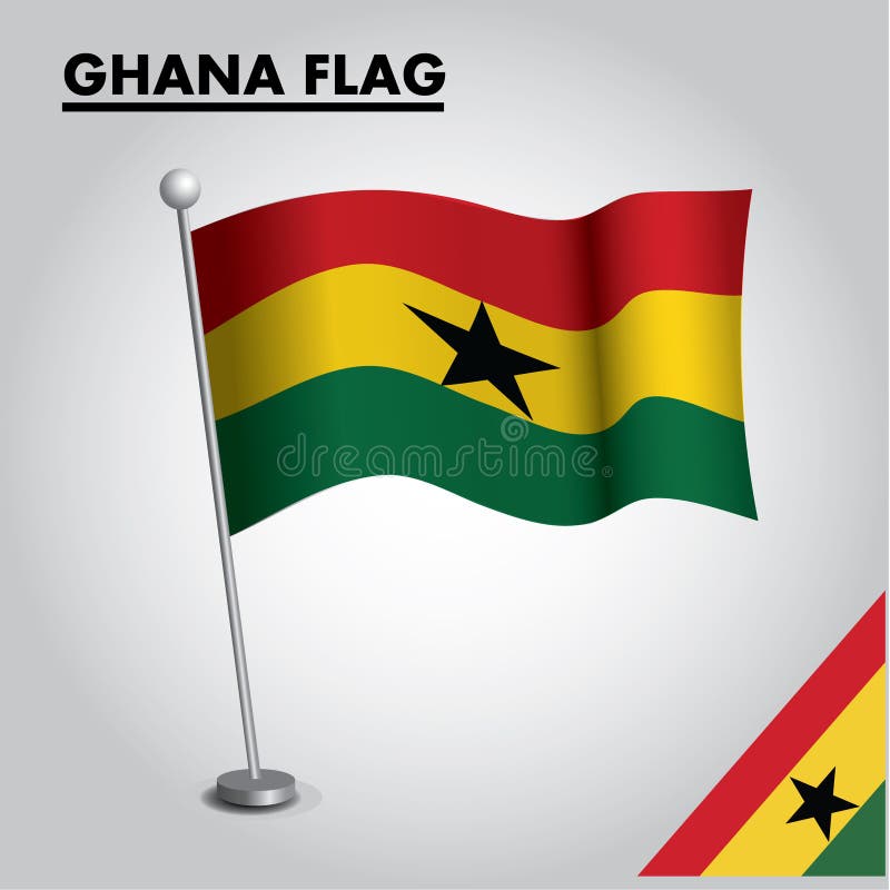 GHANA zaznacza flagę państowową GHANA na słupie ilustracji GHANA zaznacza flagę państowową GHANA na słupie ilustracji