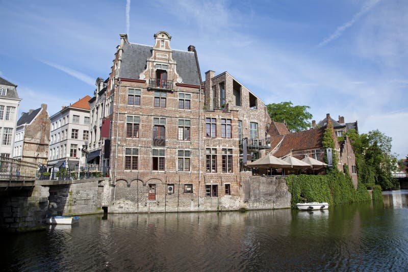 Ghent canal stock photo. Image of europe, spires, canal - 6417586