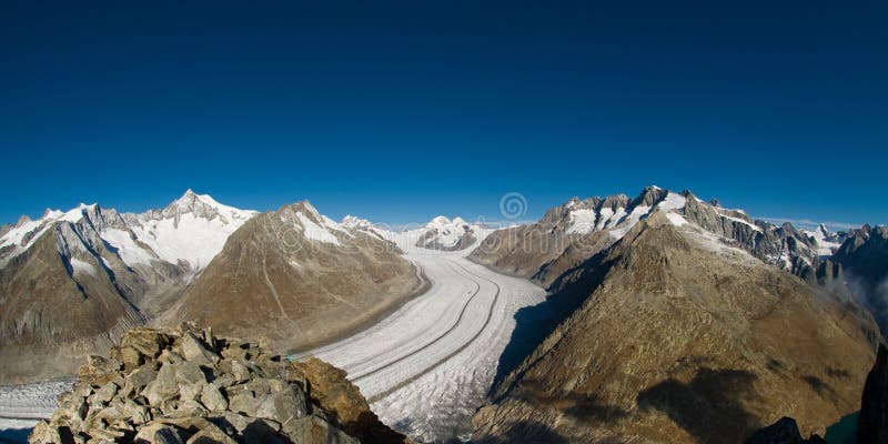 Aletsch glacier, view from Eggishorn, Wallis, Switzerland. Aletsch glacier, view from Eggishorn, Wallis, Switzerland.