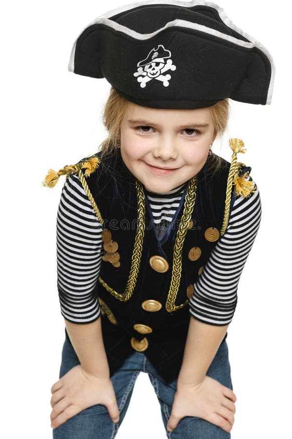 Costume Da Pirata Rosso E Nero Bambina - Vegaoo