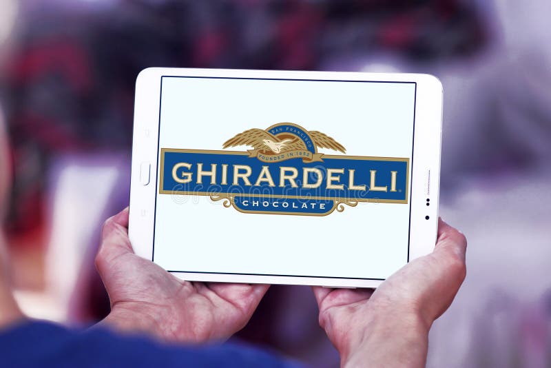 Ghirardelli chocolate logo editorial photo. Image of logos 98313676