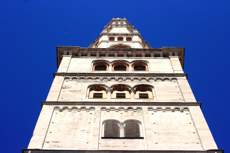 Ghirlandina Tower, Pollen Floating in the Air Stock Image Image of