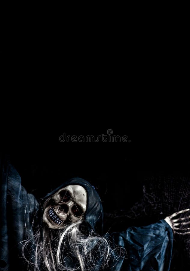 Ghost on the Black Background Stock Photo - Image of bone, decoration:  119183978
