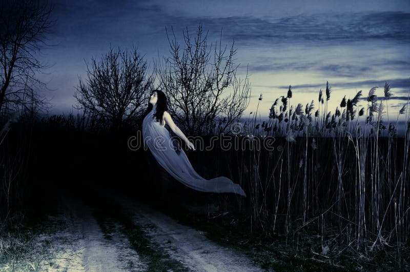 The Ghost flies along the road royalty free stock image