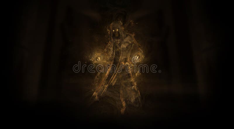 Premium Photo  Fantasy concept portrait of the mysterious undead ghost  king floating on a destroyed throne in a castle ruins digital art style  illustration painting