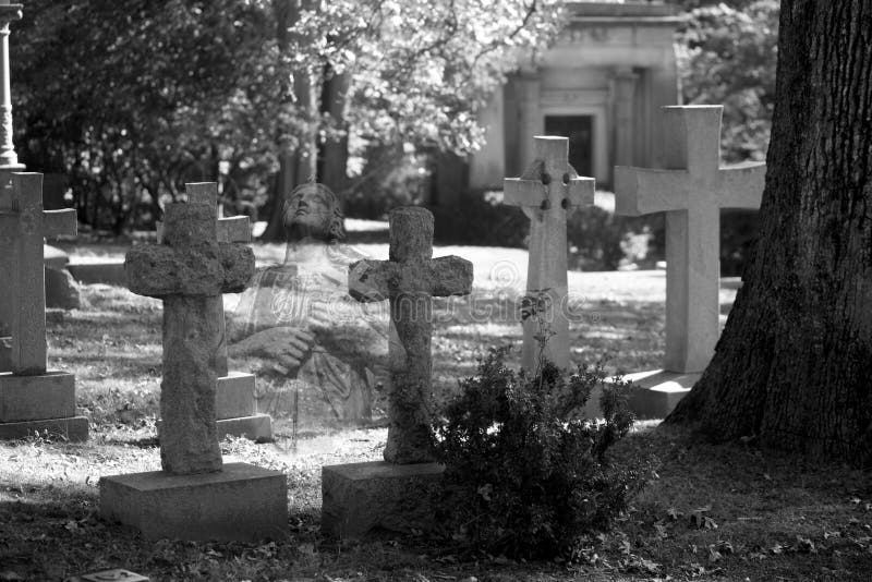 Ghost at Graveyard stock image. Image of cemetery, haunted - 6737117