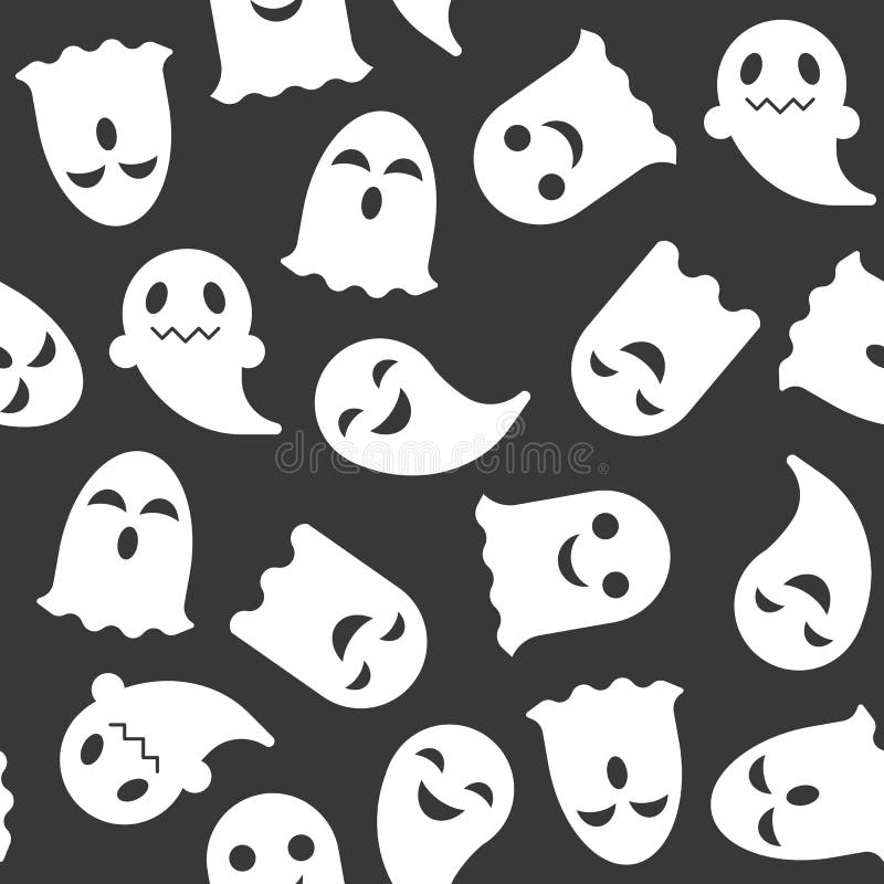 Ghost, Halloween Seamless Pattern, Flat Design with Clipping Mas Stock ...
