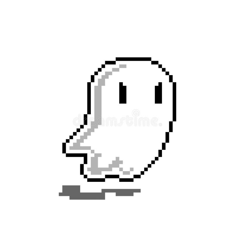 Ghost Pixel Art for Halloween. 8 Bit Phantom Stock Vector ...
