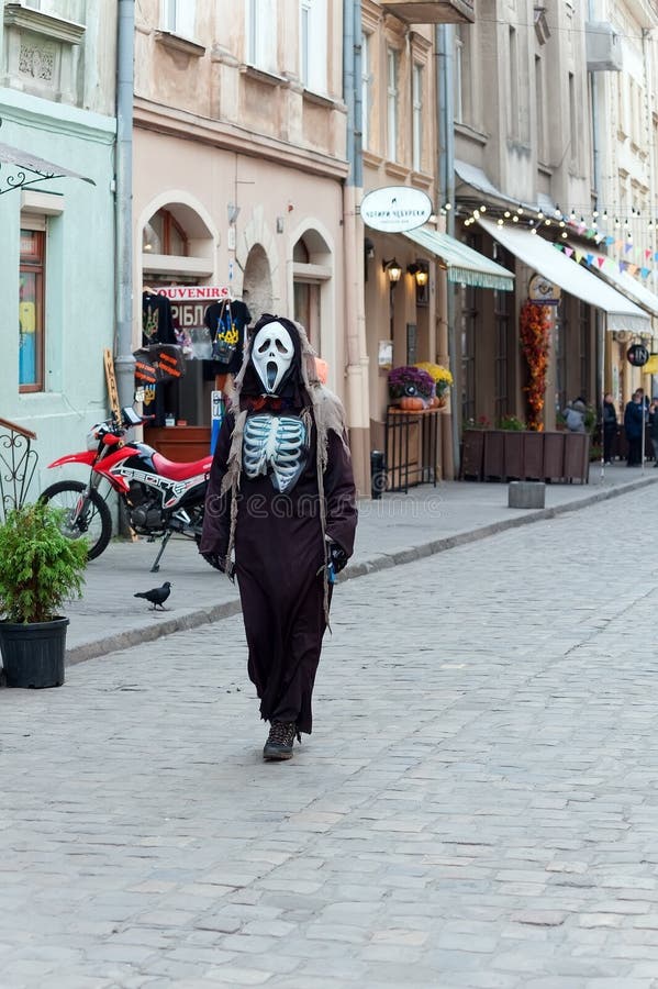 Ghostface at Halloween in Lviv Ukraine Editorial Image Image of