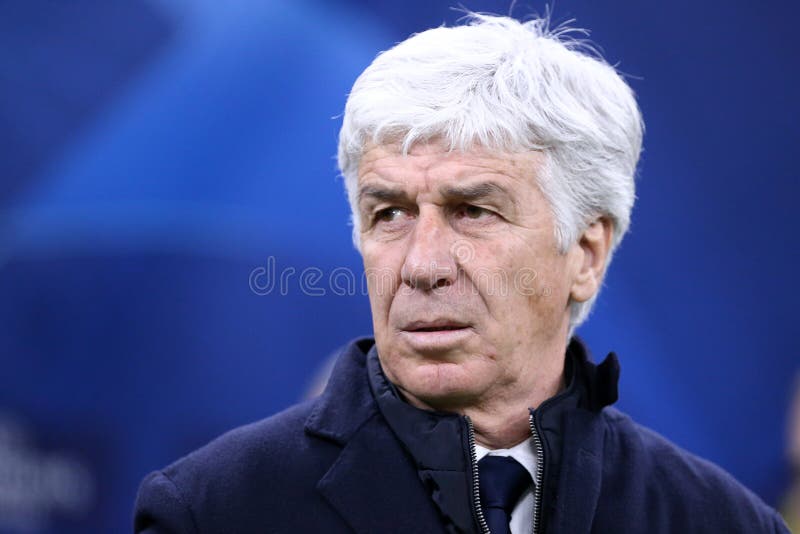 Milano, Italy. 19th February 2020. Uefa Champions League. Atalanta Bergamasca Calcio vs Valencia CF. Gian Piero Gasperini head coach of  Atalanta Bergamasca Calcio