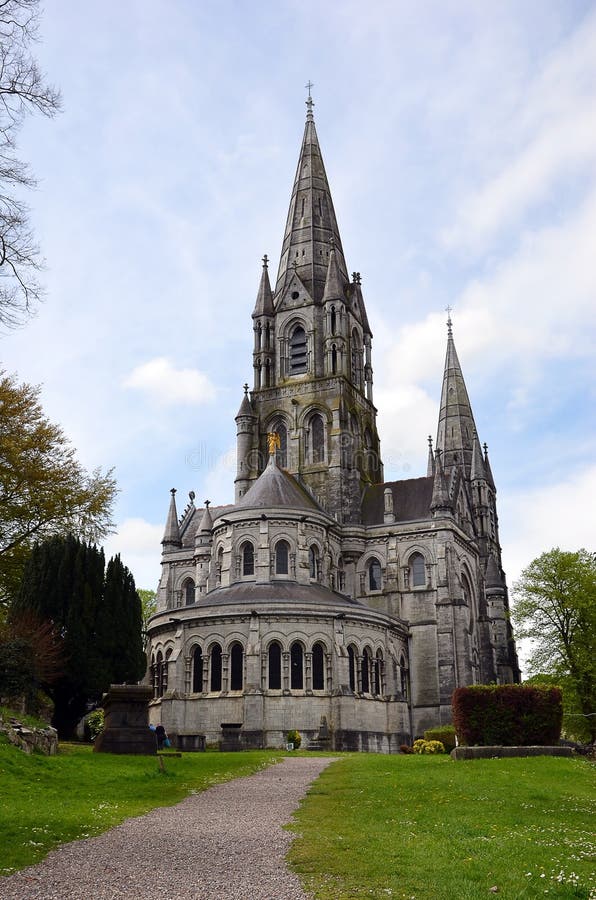 Giant Cathedral in the Cork City in Ireland Vertical Composition Stock