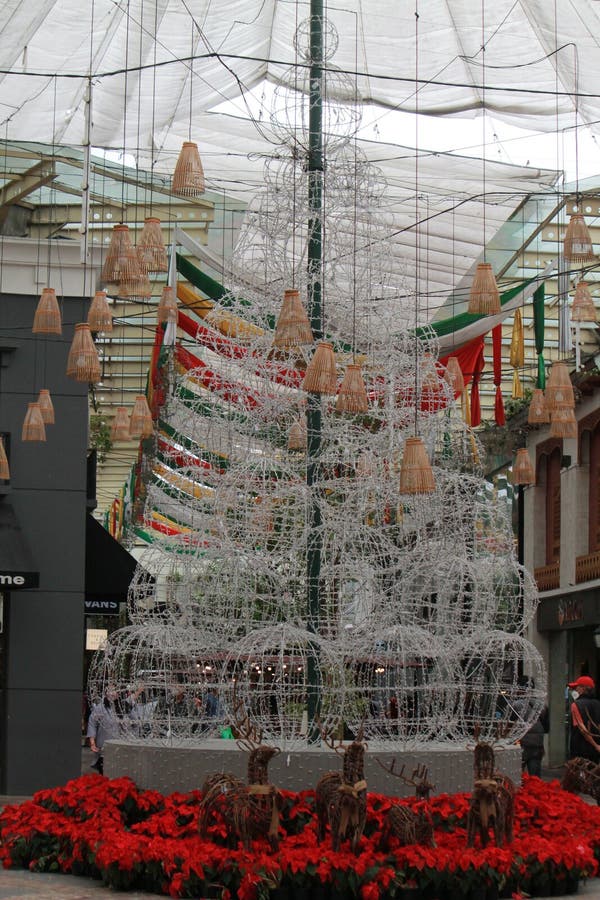 Christmas Tree Made From Barbed Wire Stock Photo - Download Image