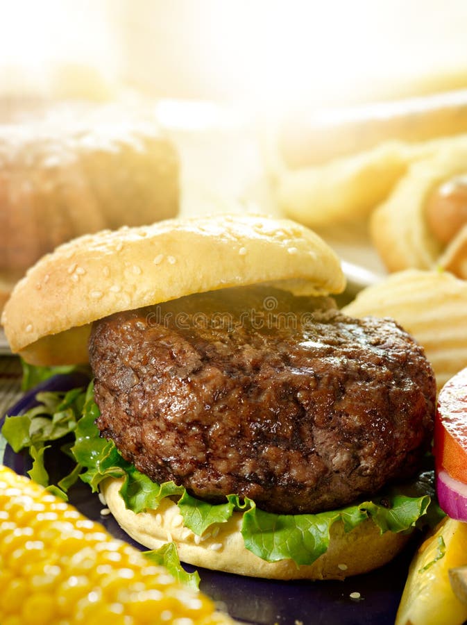 Giant hamburger stock photo. Image of charbroiled, juicy 15206308