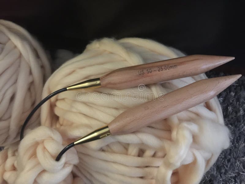 Giant Knitting Needles and Roving Stock Image Image of giant, needles