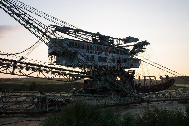 A Giant Multi-bucket Excavator At A Limestone Quarry Stock ...