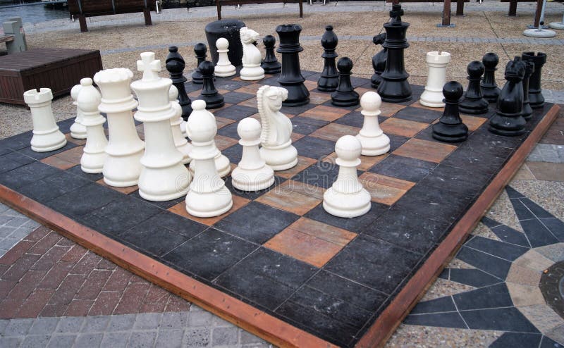 Giant Chess Game on the grounds of the Golden Tulip Lord Charles Hotel in  Cape Town South Africa Stock Photo - Alamy