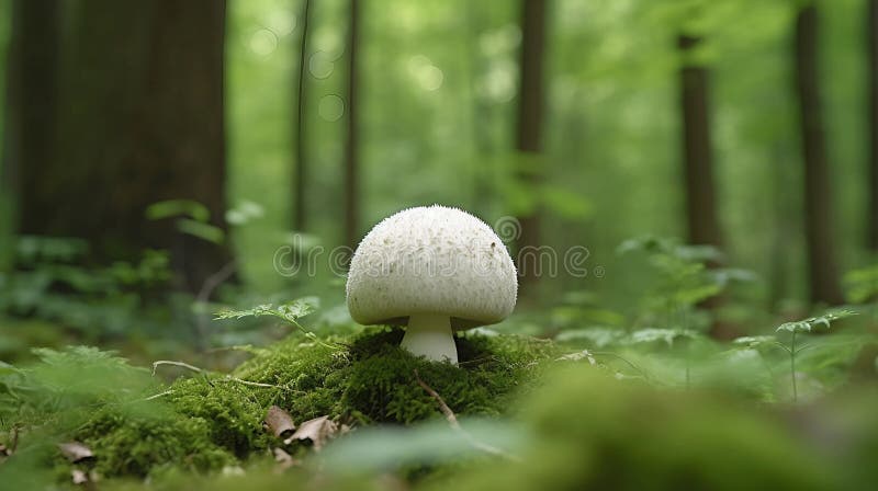 Large and Small Puff Balls on Forest Floor art print