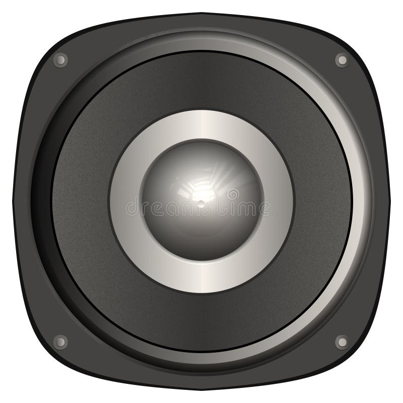 Giant speaker (simulated) stock illustration. Illustration of round ...