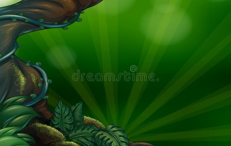 A giant tree at the forest stock illustration A giant tree at the forest stock illustration