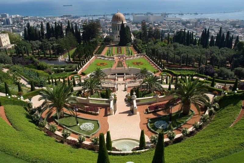 Giardini Bahá’í immagine stock