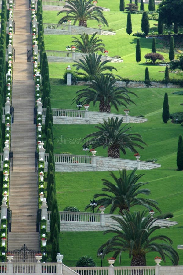 Giardini Bahá'í immagini stock