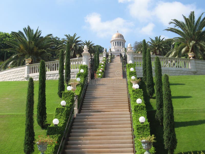 Giardini Bahá'í ad Haifa immagine stock