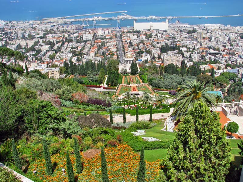 Giardini di Bahai a Haifa immagine stock