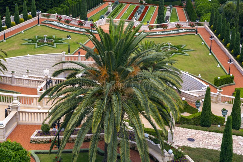 Giardini di Bahai, Haifa, Israele fotografia stock