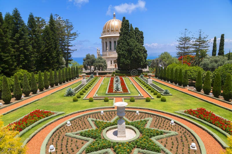 Giardini di Bahai, Haifa, Israele fotografia stock