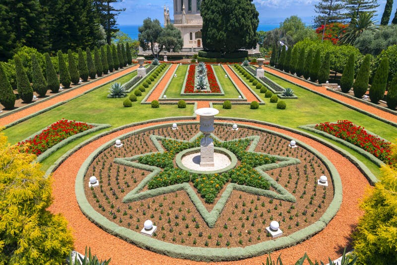 Giardini di Bahai, Haifa, Israele fotografia stock libera da diritti
